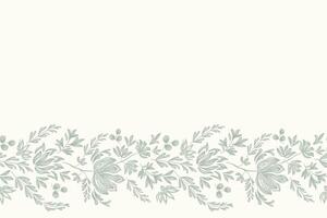 Floral pattern border seamless ethnic design abstract background indian vintage style. vector