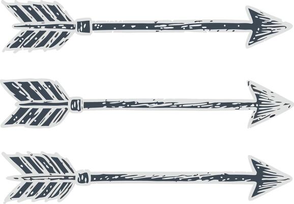 Stylish Hand Drawn Arrows Decorative Element