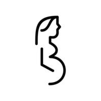 Minimalist Pregnant Woman Icon for apps and websites branding, Line Art Maternity Symbol for Healthcare and Wellness Design. vector
