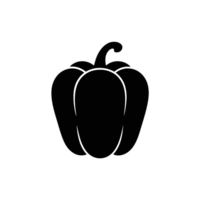 A black silhouette of a bell pepper cutouts png