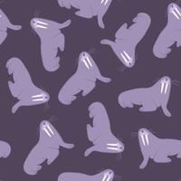 A pattern with walruses. Children's pattern with animals. vector