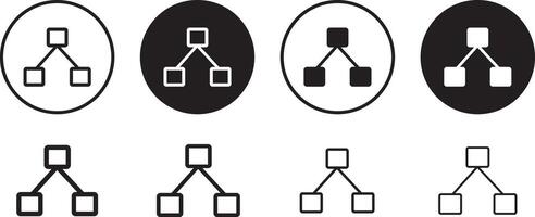 Chart tree icon. icon set outline symbol illustration, vector