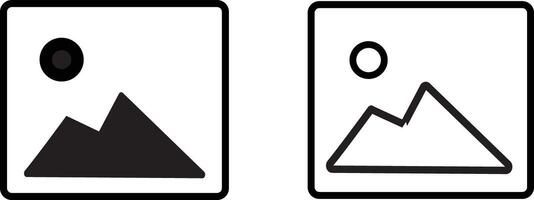 Image outlined and solid icon . gallery sign and symbol background, Gallery icon Thin line illustration, vector