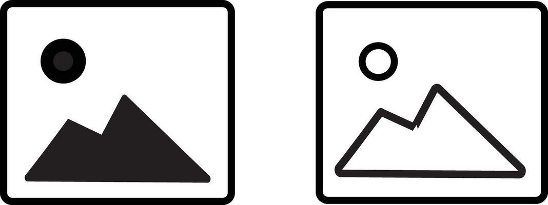 Image outlined and solid icon . gallery sign and symbol background, Gallery icon Thin line illustration,