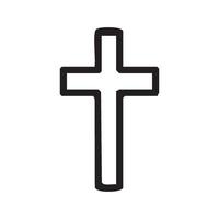 a black and white drawing of a cross vector