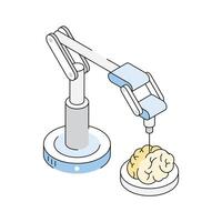 A captivating isometric style icon showing organ printing machine vector