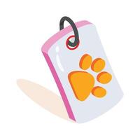 A 2d icon showing shiny pet tag charm vector