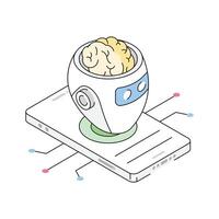 A premium isometric icon of helpful ai assistant concept vector