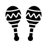 A customizable glyph icon of maracas for celebration, vector