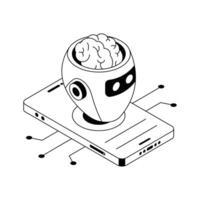 A premium isometric icon of helpful ai assistant concept. vector