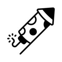 Trendy glyph style icon of firecracker, easy to edit., vector