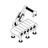 A visually appealing isometric icon showing industrial robot arm. vector