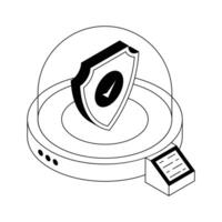 A captivating isometric icon of smart security device. vector