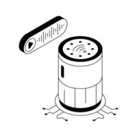 A premium isometric icon of smart speaker technology. vector