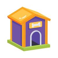 Here is a 2d icon of dog shelter, editable design vector