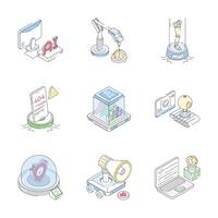 Latest Set of Smart Technology Isometric Icons vector