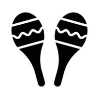 A customizable glyph icon of maracas for celebration vector