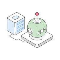Grab this isometric style icon of robot server setup vector