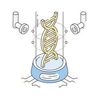 A captivating isometric icon showing dna hologram scan vector