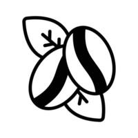 Easy to edit glyph icon showing roasted coffee beans. vector