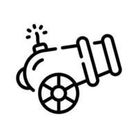 Visually appealing outline icon of a firing cannon vector