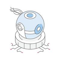 A trendy isometric style icon of robot camera lens vector