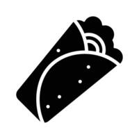 A premium glyph icon of wrapped tasty burrito vector