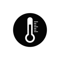 A black circle contains a white thermometer icon with measurement lines indicating temperature levels cutouts png