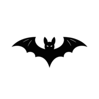 A stylized silhouette of a bat is depicted with outstretched wings and pointed ears cutouts png