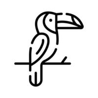 An editable outline icon of toucan bird vector
