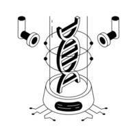 A captivating isometric icon showing dna hologram scan. vector