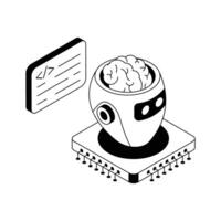 Check out this isometric icon showing robot coding process. vector