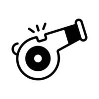 Solid style icon denoting a carnival whistle, easy to edit. vector