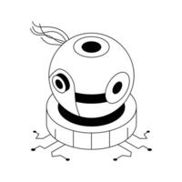 A trendy isometric style icon of robot camera lens. vector