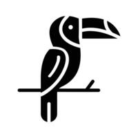 An editable glyph icon of toucan bird vector