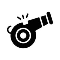Solid style icon denoting a carnival whistle, easy to edit vector