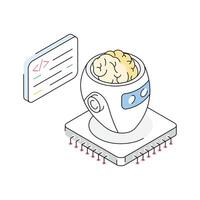 Check out this isometric icon showing robot coding process vector