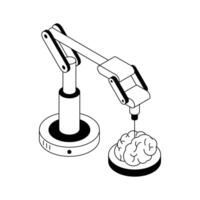 A captivating isometric style icon showing organ printing machine. vector