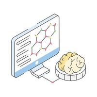 A premium isometric icon of advanced ai software concept vector