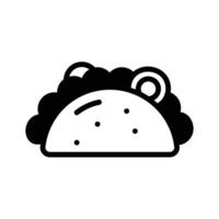 Ready to use glyph icon of folded taco. vector