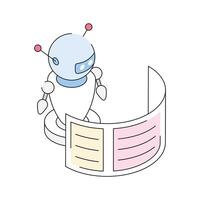 A captivating isometric outline icon of robot technology core vector