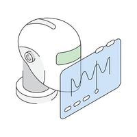 Get a glimpse of this isometric robot interaction scene vector