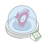 A captivating isometric icon of smart security device vector