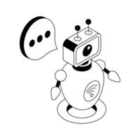 A well designed isometric icon of robot chat system. vector