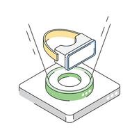 A captivating isometric icon of vr headset experience vector
