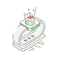 Get this isometric icon showing a smartwatch concept vector