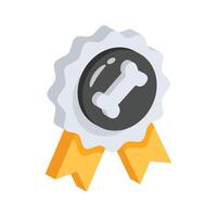 Check out this 2d icon of dog badge with a bone on it vector
