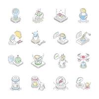 Latest Set of Artificial Intelligence Isometric Icons vector