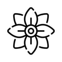 Get this linear icon of blooming plumeria flower vector