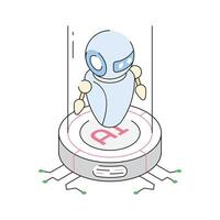 Grab this isometric outline icon of ai bot vector